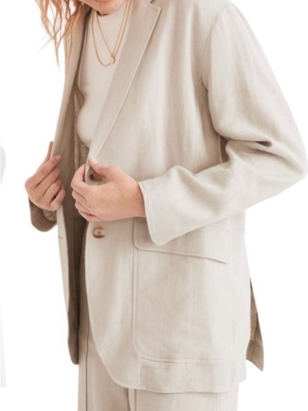 Madewell natural fiber fair trade oversized Relaxed Blazer NWOT